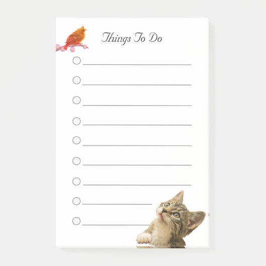 Vogel- en katdingen om te doen  Notities Post-it® Notes (Voorkant)