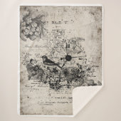 vogel en klok sherpa deken (Voorkant)