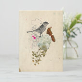 Vogel en mot Blank Kaart (Staand voorkant)