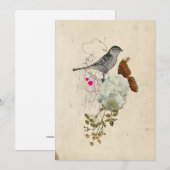 Vogel en mot Blank Kaart (Voorkant / Achterkant)
