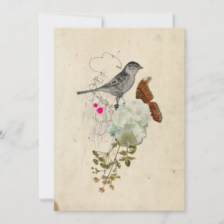 Vogel en mot Blank Kaart