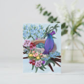 vogel en nest briefkaart (Staand voorkant)