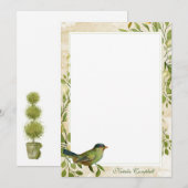 Vogel- en olierijgrens Aangepaste banketbakkerij Bedankkaart (Voorkant / Achterkant)