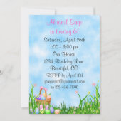 Vogel en Paasmand Verjaardag Uitnodiging ~ Meisjes (Achterkant)