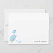 Vogel- en paraplu-Baby shower Flat Hartelijk dank Bedankkaart (Voorkant)