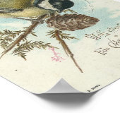 vogel en Pinecone, Kerstmis Poster (Hoek)