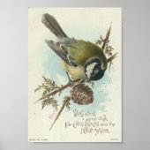  vogel en Pinecone, Kerstmis Poster (Voorkant)