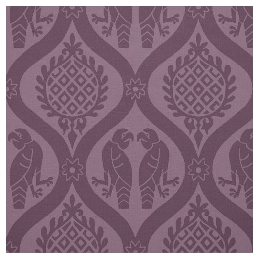 Vogel en Pomegranaat, Eggplant Stof (Swatch)