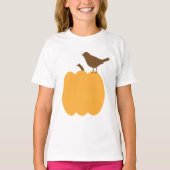 Vogel en pompoen silhouet t-shirt (Voorkant)