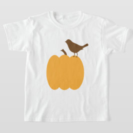 Vogel en pompoen silhouet t-shirt