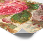 vogel en roze rozen poster (Hoek)