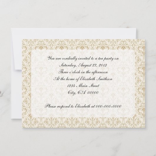 vogel- en Rozen Tea-partij Kaart (Achterkant)