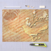vogel en script een Shabby Chic-decoupage Tissuepapier (Craft)