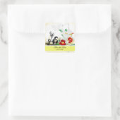 Vogel en Sinaasappel Nasturtiums Save the Date Sti Vierkante Sticker (Tas)