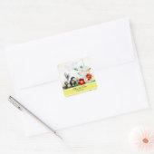 Vogel en Sinaasappel Nasturtiums Save the Date Sti Vierkante Sticker (Envelop)