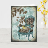  Vogel en Stoel Wenskaart II Kaart (Gele Bloem)