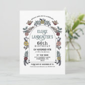 Vogel en Tuin Bloemboog Milestone Verjaardag Kaart (Staand voorkant)