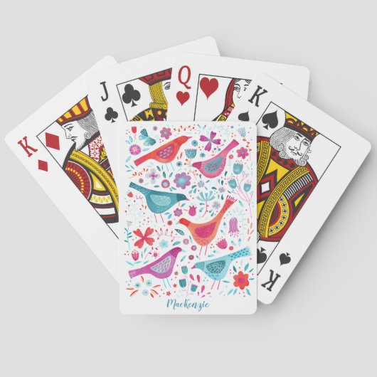 Vogel- en ventilatorWaterverf op maat Pokerkaarten (Achterkant)