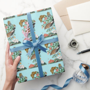 vogel en vlinder cadeaupapier