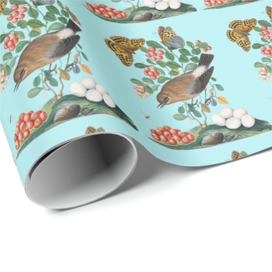  vogel en vlinder cadeaupapier (Rol Hoek)