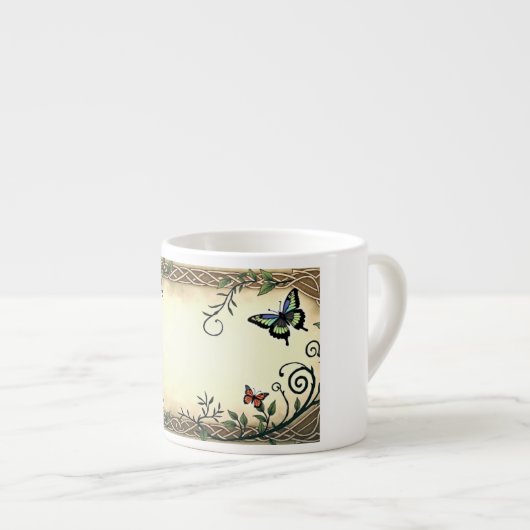 Vogel en vlinder espresso kop (Voorkant rechts)