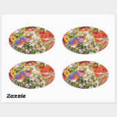 Vogel en Vlinders Ovale Sticker (Vel)