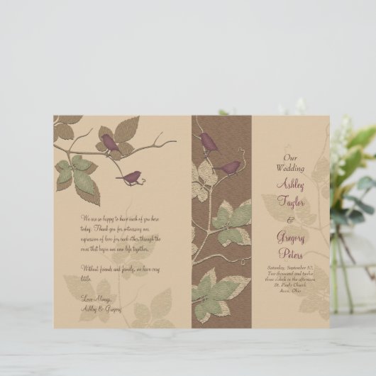 Vogel- en wijnzegenprogramma (Staand voorkant)