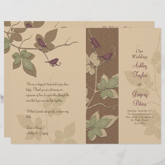 Vogel- en wijnzegenprogramma (Voorkant / Achterkant)