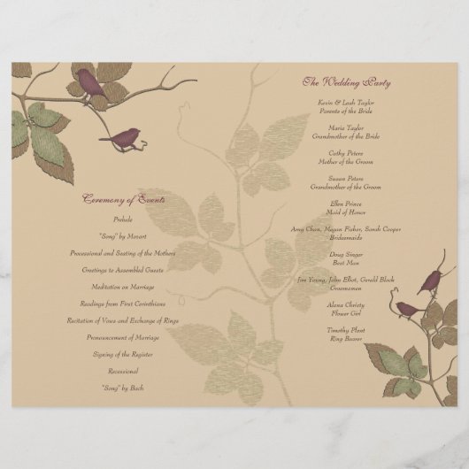 Vogel- en wijnzegenprogramma (Achterkant)