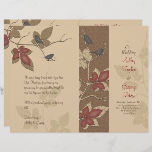 Vogel- en wijnzegenprogramma (Voorkant / Achterkant)