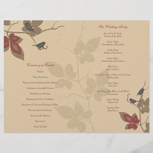 Vogel- en wijnzegenprogramma (Achterkant)