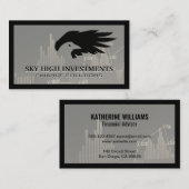 Vogel en wing Logo | Financiële grafiek Visitekaartje (Voorkant / Achterkant)