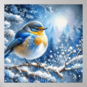 Vogel- en winterlandschap 20 poster (Voorkant)