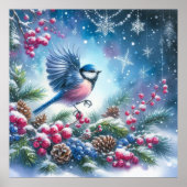 Vogel- en winterlandschap 22 poster (Voorkant)