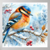 Vogel- en winterlandschap 25 poster (Voorkant)