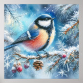 Vogel- en winterlandschap 30 poster (Voorkant)