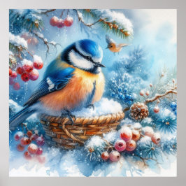 Vogel- en winterlandschap 31 poster