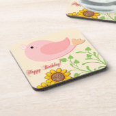 Vogel- en zonnebloemen Dag Bier Onderzetter (Linkerzijde)