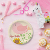 Vogel- en zonnebloemen Dag Papieren Bordje (Feest)