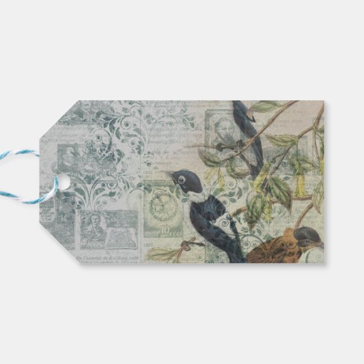  vogel Ephemera ontkoppeling grote tas Cadeaulabel (Achterkant Horizontaal)