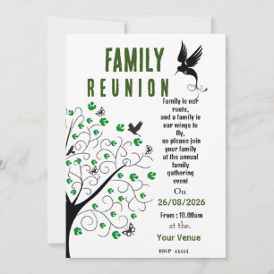 Vogel Familie Reünie Uitnodiging