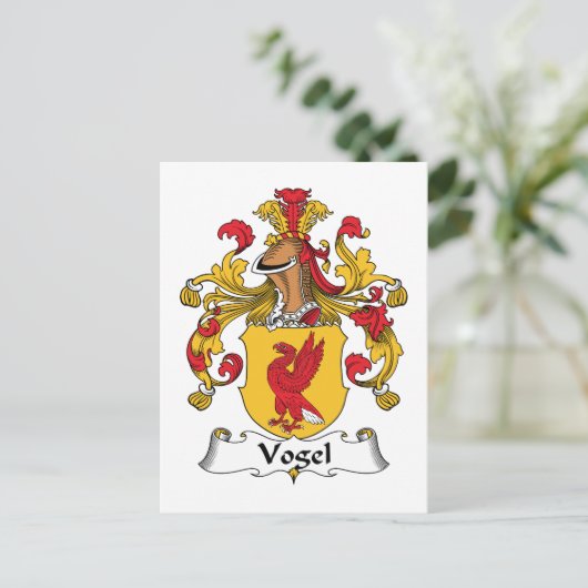 Vogel Family Crest Briefkaart (Staand voorkant)