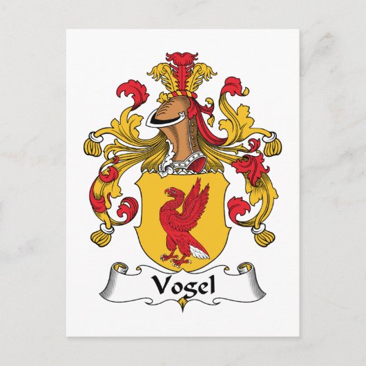 Vogel Family Crest Briefkaart (Voorkant)