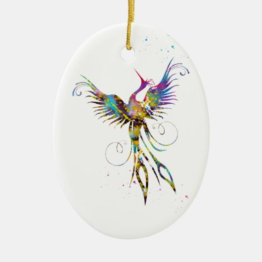 Vogel feniks keramisch ornament (Voorkant)