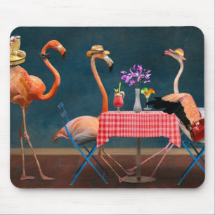 Vogel - Flamingo - Wandelende tafels Muismat