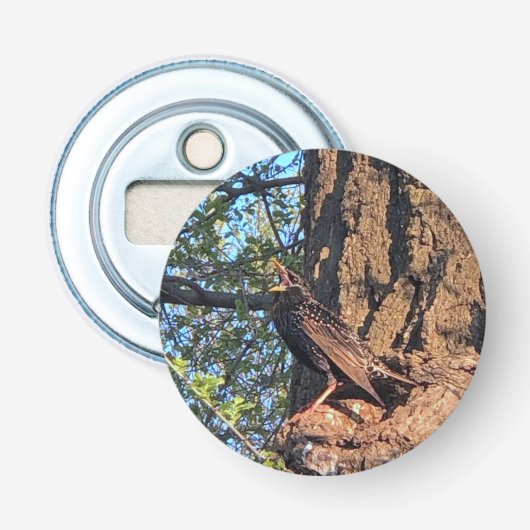 Vogel Flesopener Button Flesopener (Voorkant)