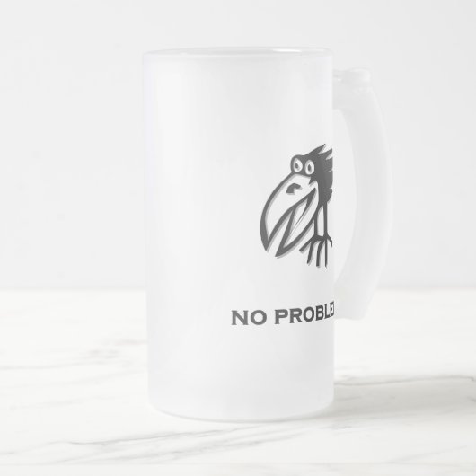 Vogel geen probleem matglas bierpul (Voorkant rechts)