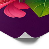 Vogel gelegen tussen kleurrijke bloemen poster (Hoek)