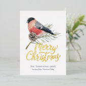  vogel gepersonaliseerde kerst folie feestdagenkaart (Staand Voorkant)