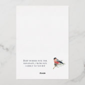  vogel gepersonaliseerde kerst folie feestdagenkaart (Achterkant)